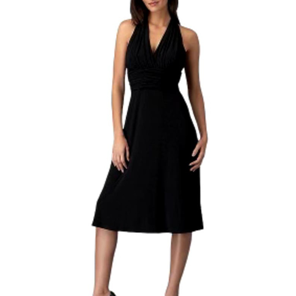 NWT Jones New York Black‎ Halter Ruched Waist Cocktail Dress, Size 4